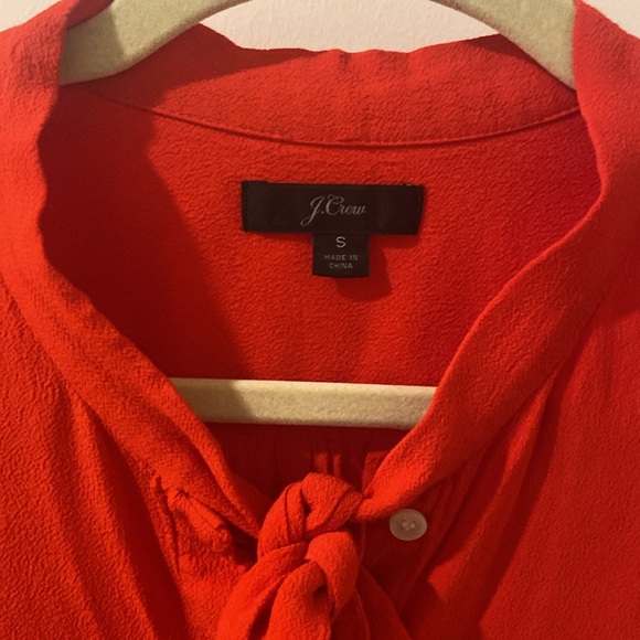 J Crew red blouse / button down , size small - Picture 2 of 5